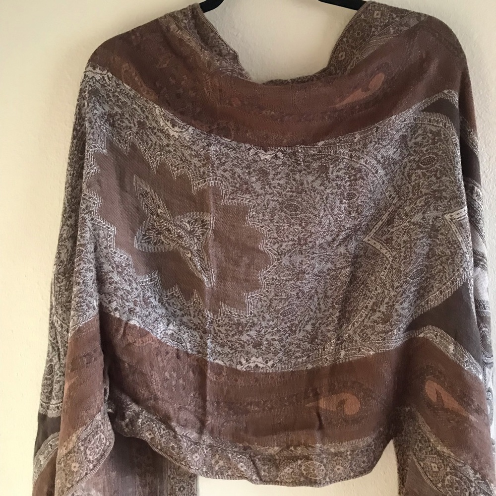 Brown Printed Pashmina